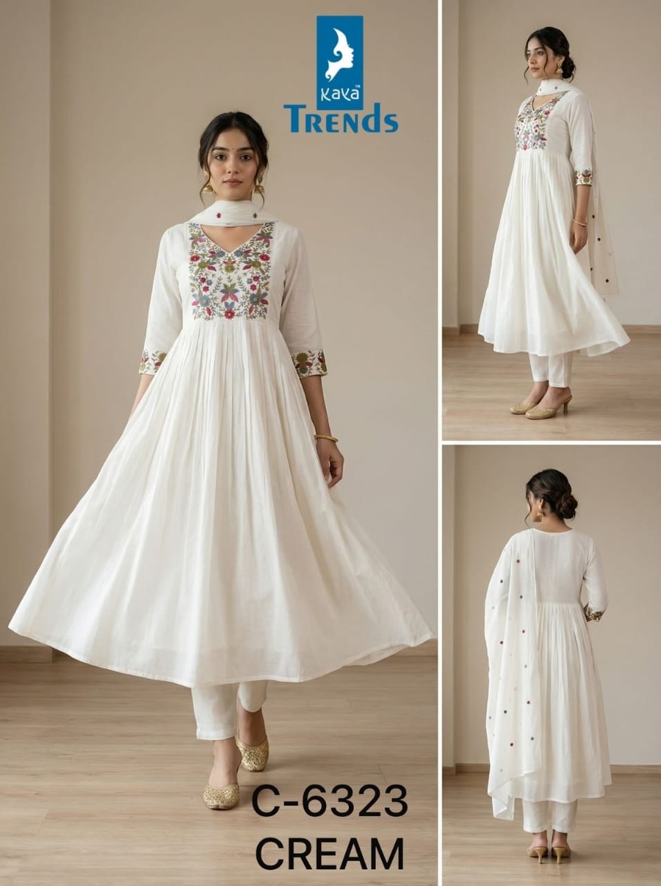 Design 6323 Kaya Trends Cotton Readymade Anarkali Suits Manufacturer