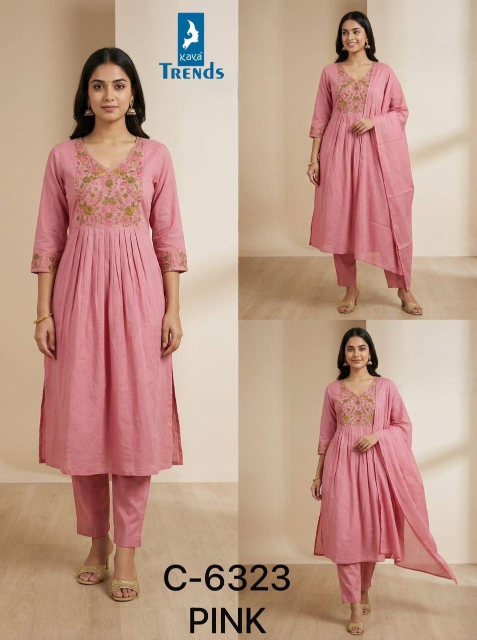 Design 6323 Kaya Trends Cotton Readymade Anarkali Suits Manufacturer