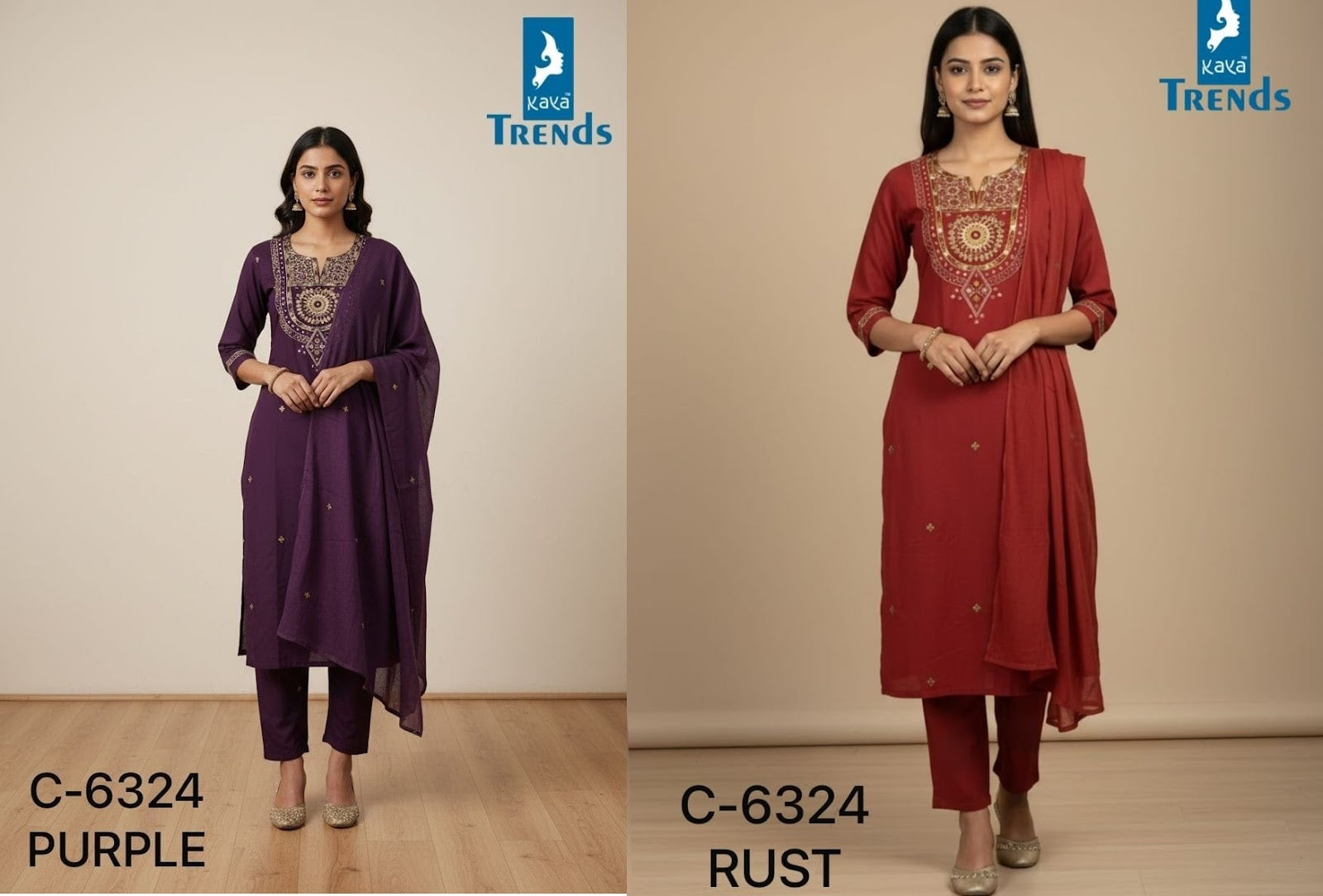 Design 6324 Kaya Trends Readymade Cotton Pant Suits Wholesale