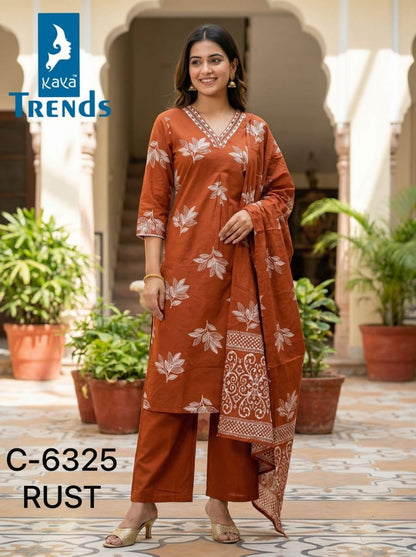 Design 6325 Kaya Trends Readymade Cotton Pant Suits Wholesaler India