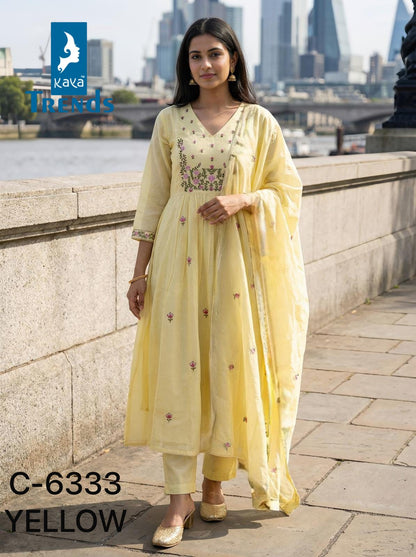 Design 6333 Kaya Trends Cotton Readymade Anarkali Suits Wholesale Price