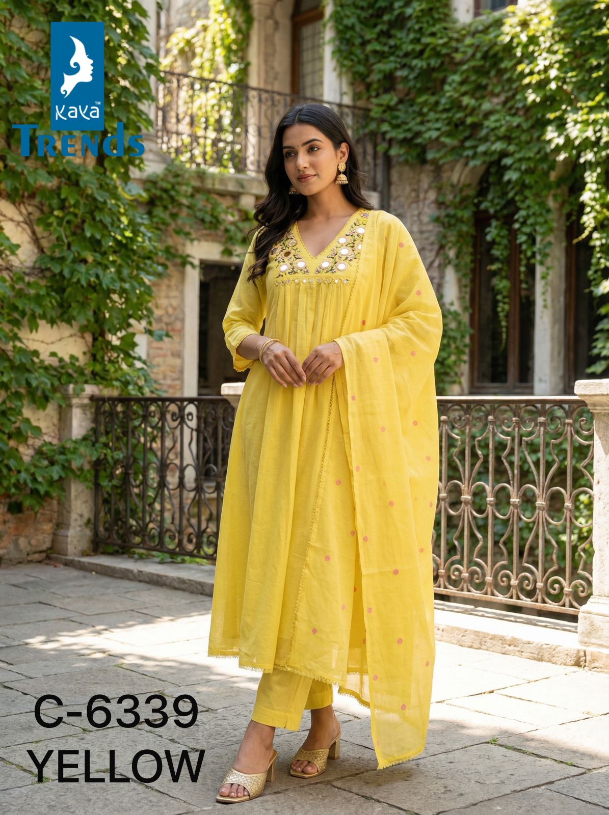 Design 6339 Kaya Trends Cotton Readymade Anarkali Suits Wholesaler