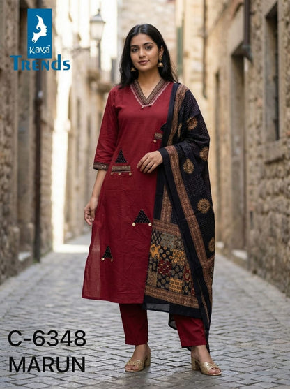 Design 6348 Kaya Trends Cotton Readymade Anarkali Suits Exporter India