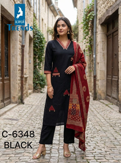 Design 6348 Kaya Trends Cotton Readymade Anarkali Suits Exporter India