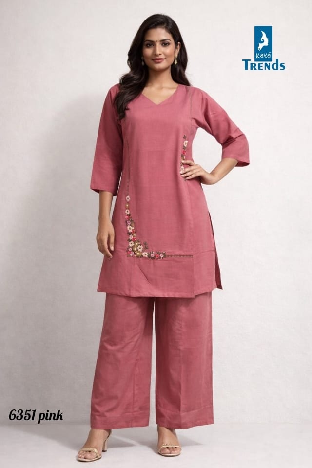 Design 6351 Kaya Trends Cotton Co Ord Set Wholesale Price