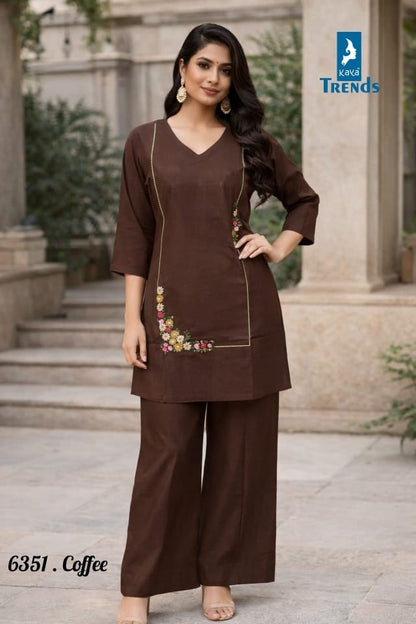Design 6351 Kaya Trends Cotton Co Ord Set Wholesale Price