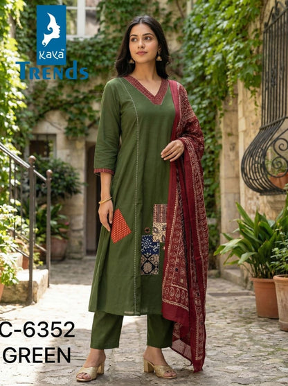 Design 6352 Kaya Trends Cotton Readymade Anarkali Suits Wholesaler India
