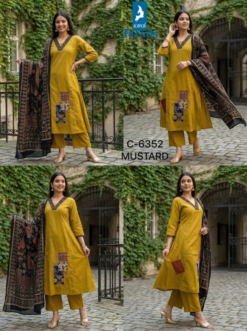 Design 6352 Kaya Trends Cotton Readymade Anarkali Suits Wholesaler India