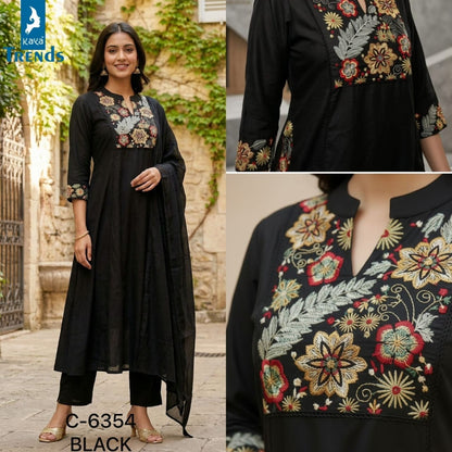 Design 6354 Kaya Trends Cotton Readymade Anarkali Suits Exporter Gujarat