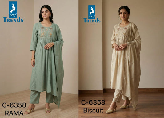 Design 6358 Kaya Trends Cotton Readymade Suits Supplier Gujarat