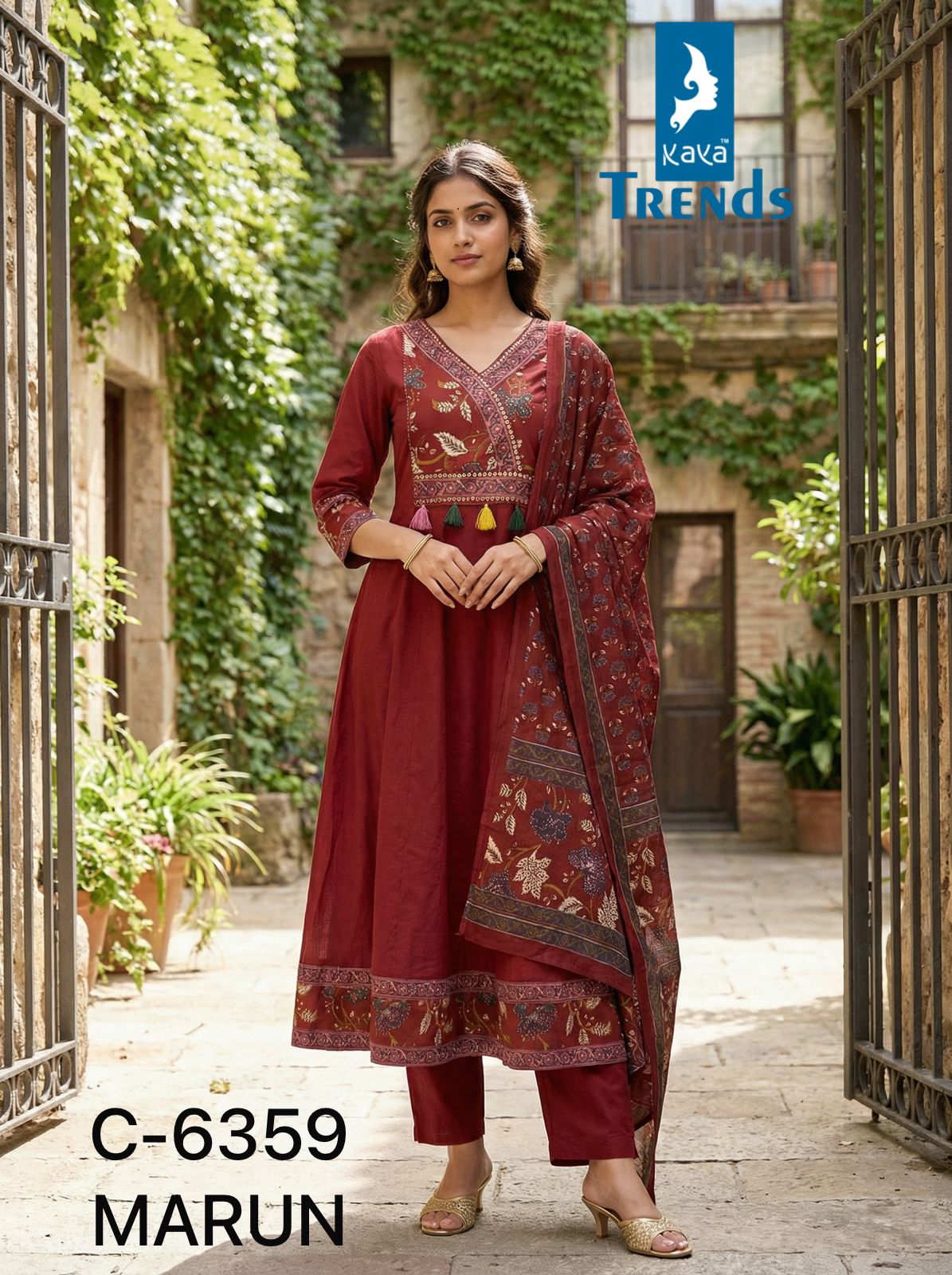 Design 6359 Kaya Trends Cotton Readymade Anarkali Suits Supplier