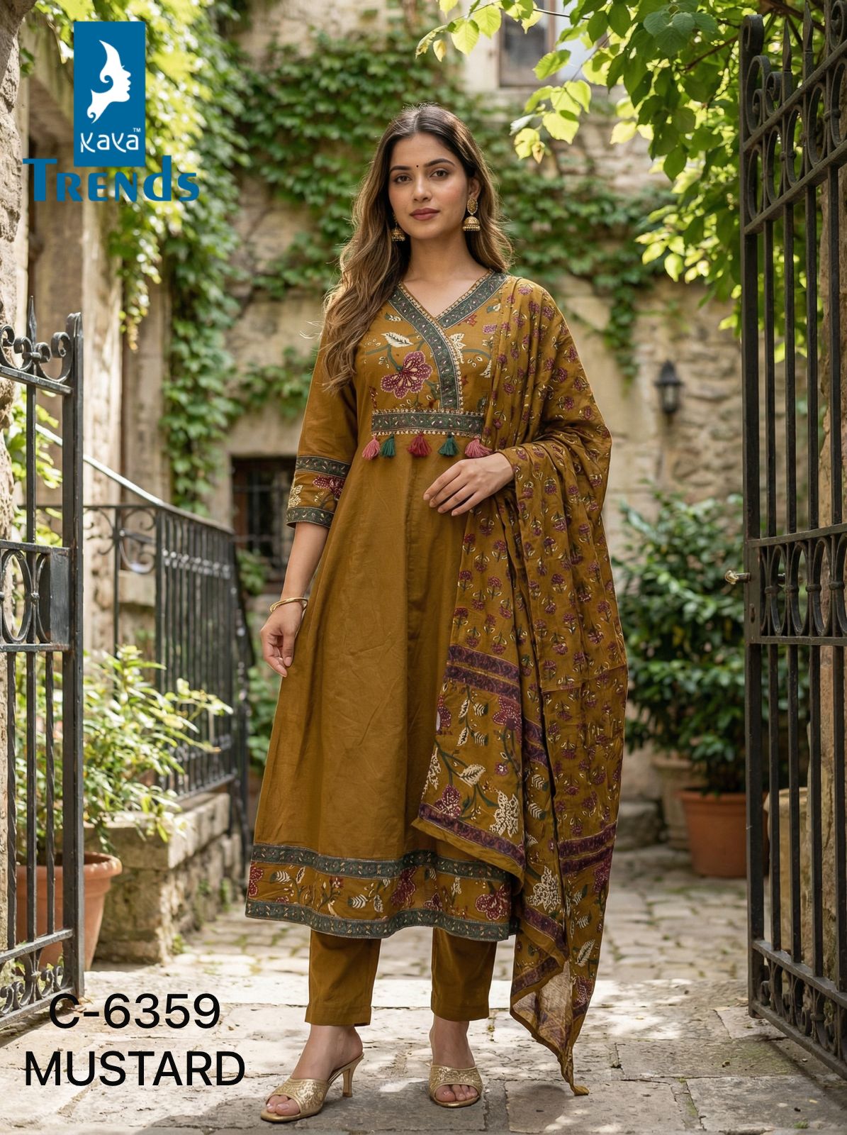 Design 6359 Kaya Trends Cotton Readymade Anarkali Suits Supplier