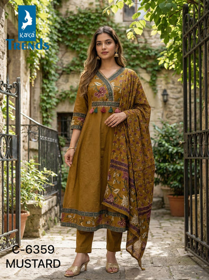 Design 6359 Kaya Trends Cotton Readymade Anarkali Suits Supplier
