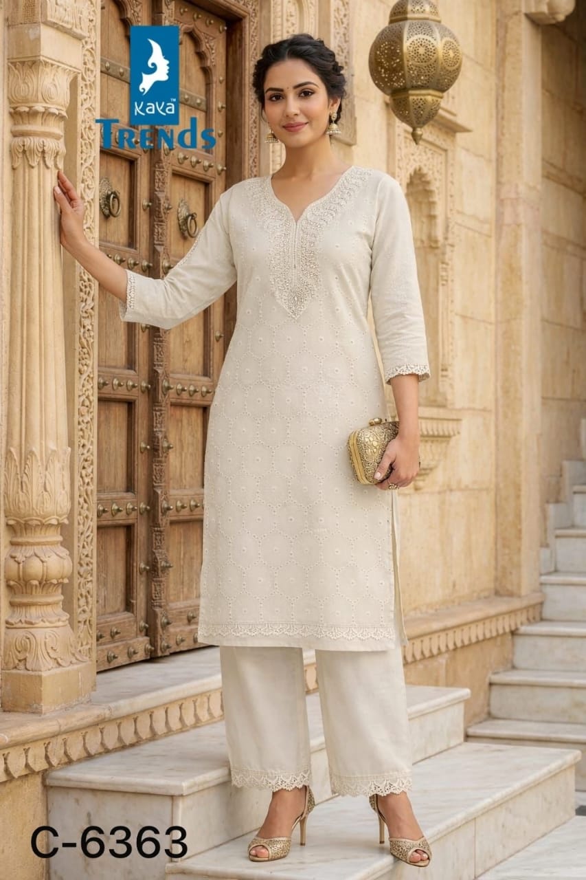 Design 6361-6363 Kaya Trends Cotton Kurti Pant Set Manufacturer India