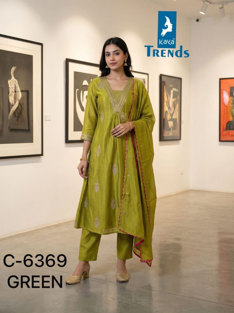 Design 6369 Kaya Trends Mul Chanderi Readymade Suits Wholesale Price