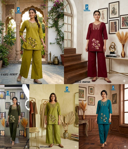 Design 6372 Kaya Trends Cotton Co Ord Set Exporter