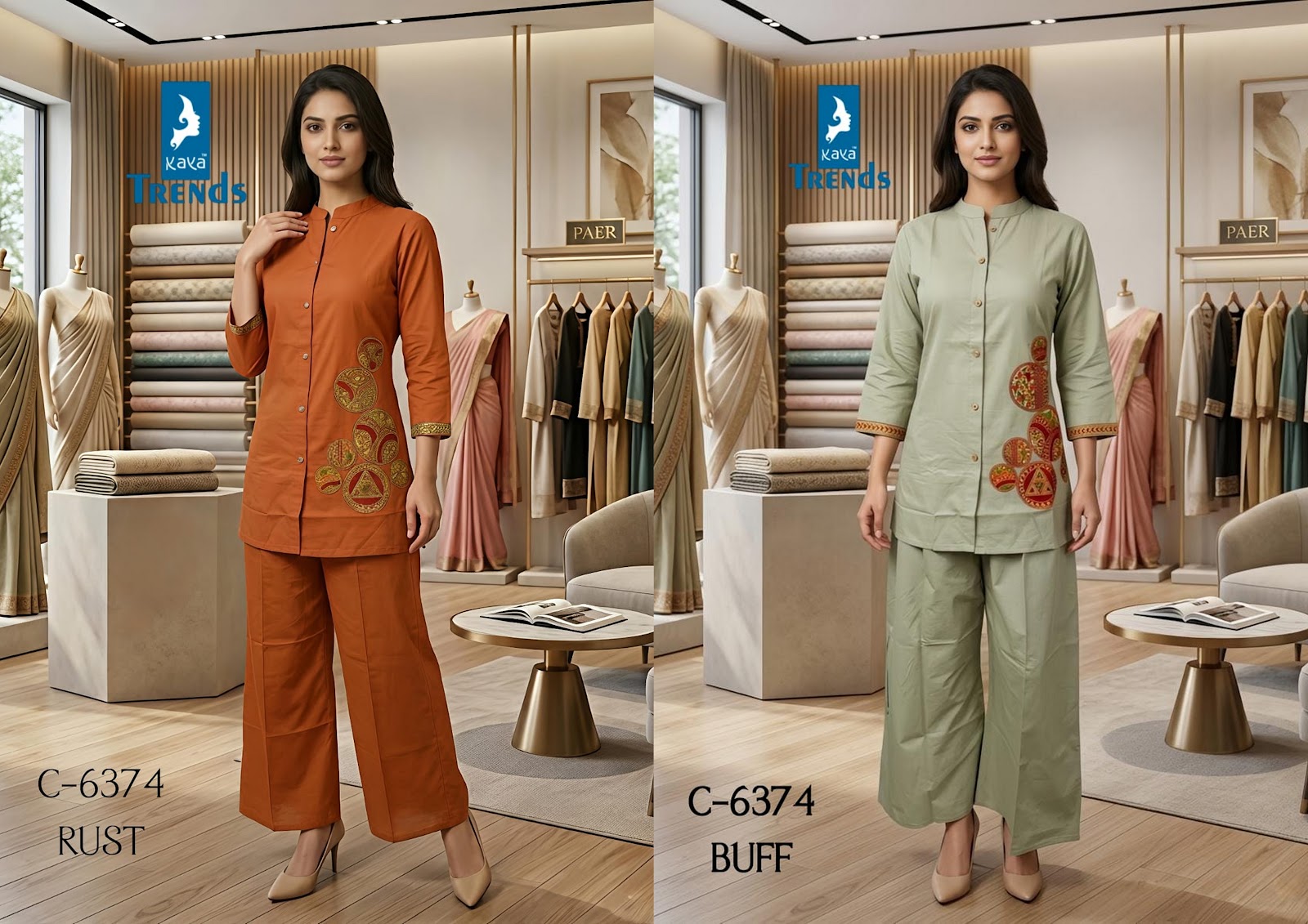Design 6374 Kaya Trends Cotton Co Ord Set Manufacturer