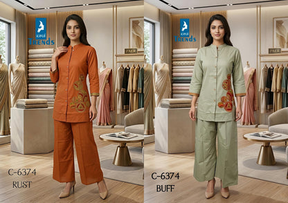 Design 6374 Kaya Trends Cotton Co Ord Set Manufacturer
