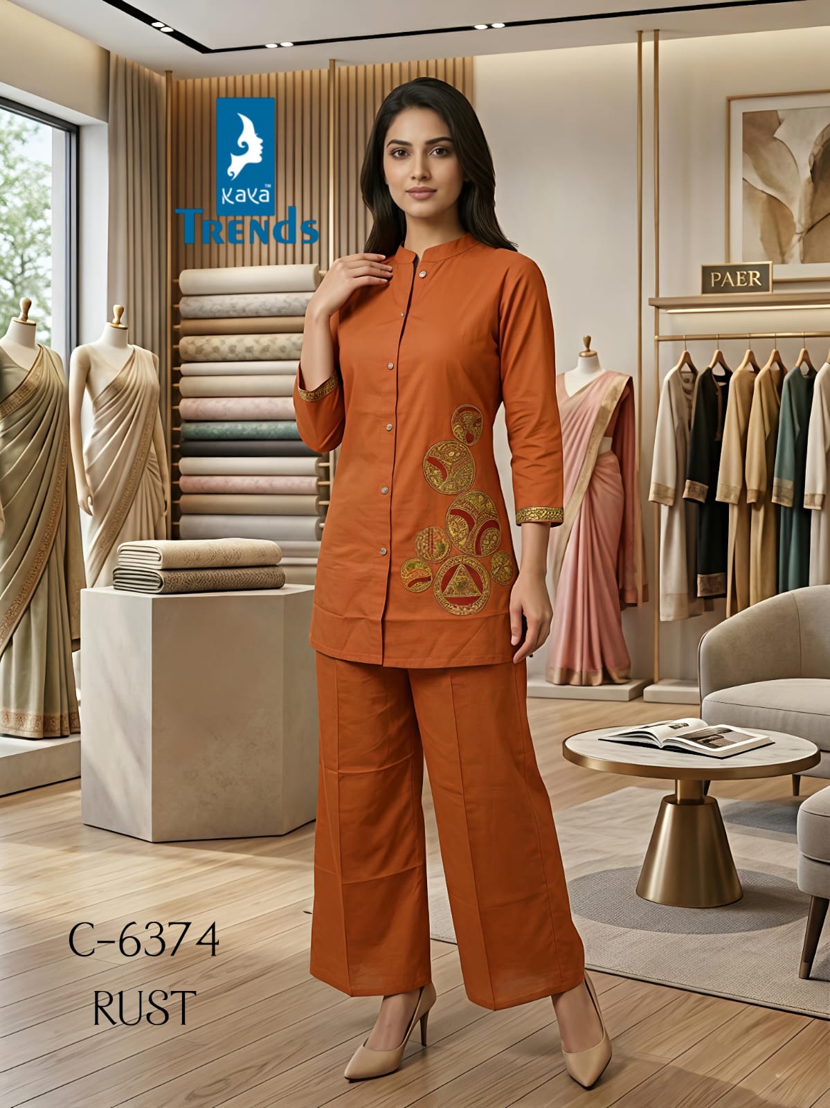 Design 6374 Kaya Trends Cotton Co Ord Set Manufacturer