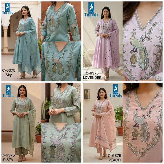 Design 6375 Kaya Trends Cotton Readymade Suits Wholesale Rate