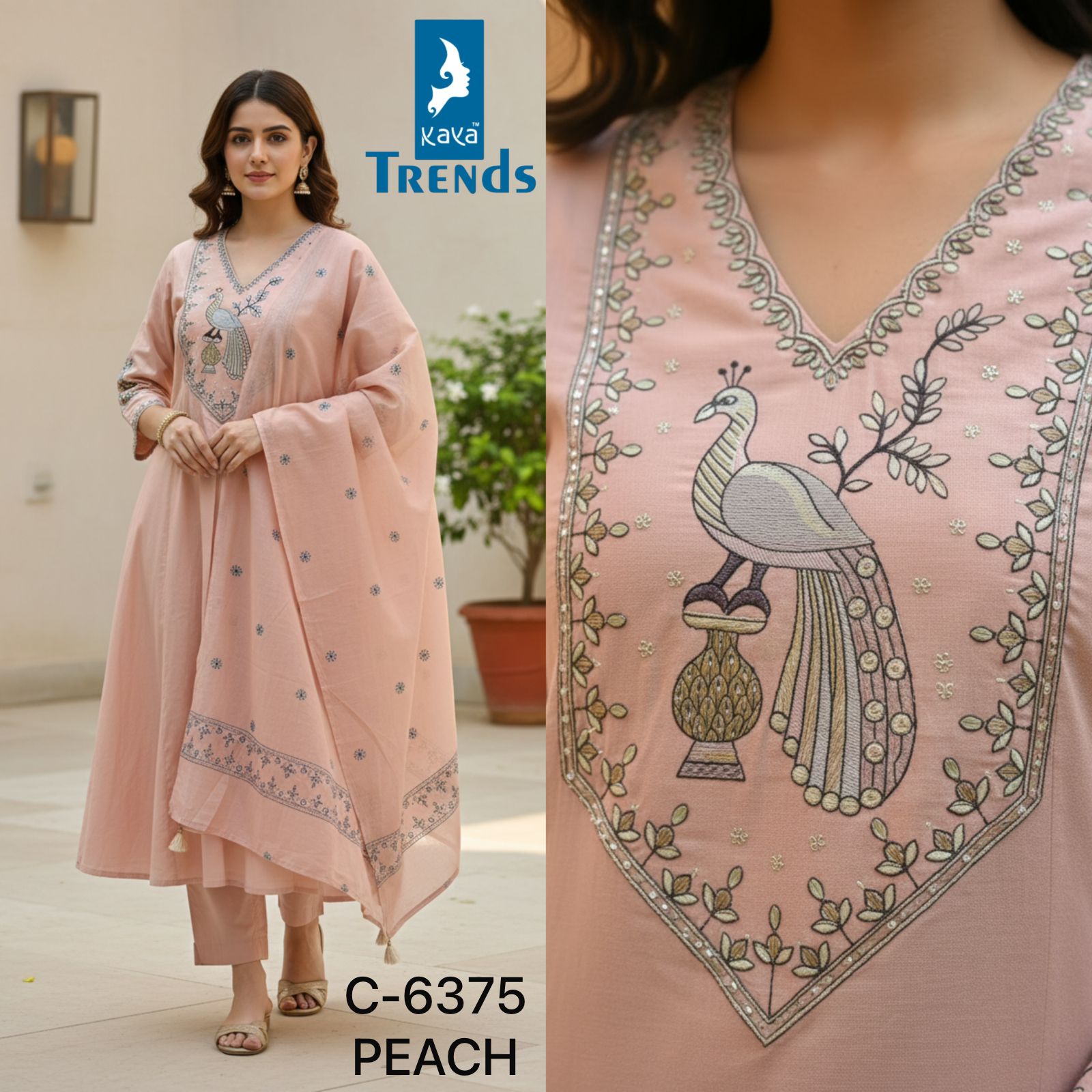 Design 6375 Kaya Trends Cotton Readymade Suits Wholesale Rate
