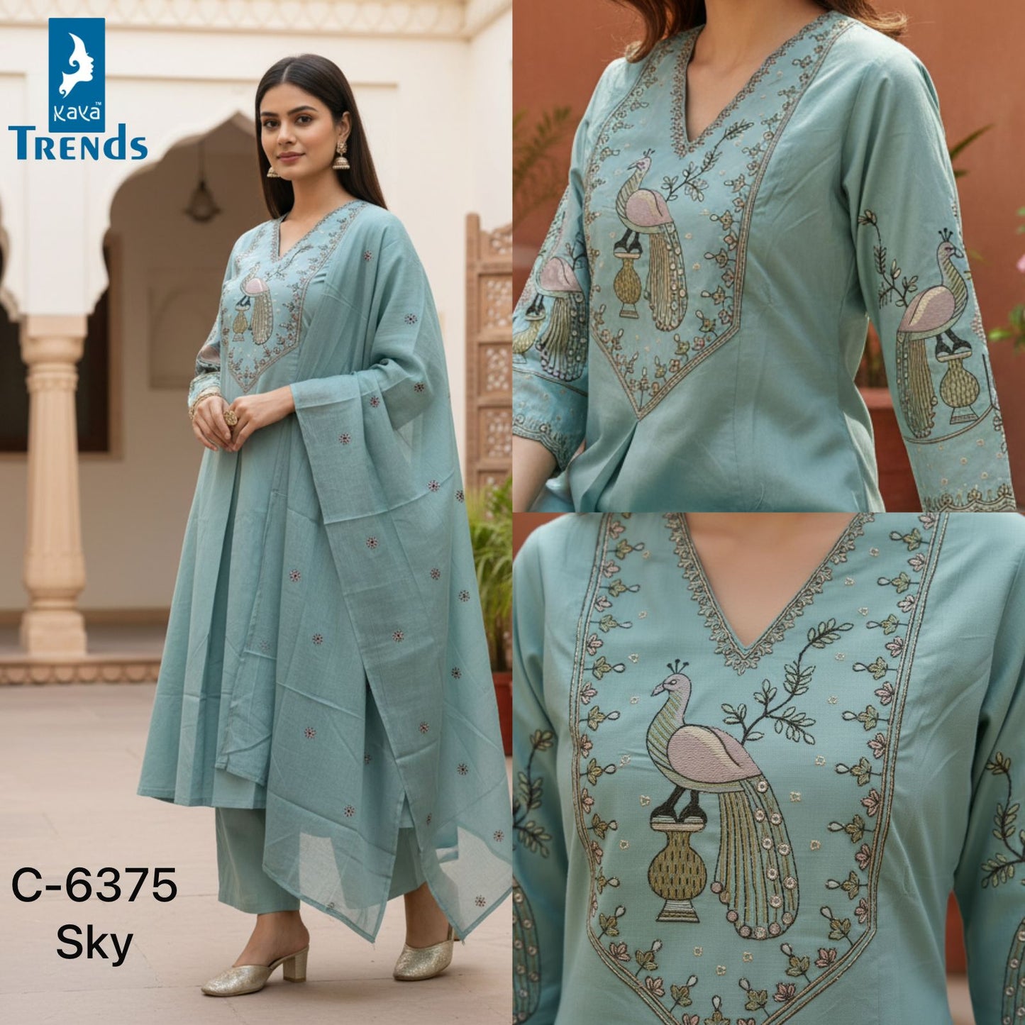 Design 6375 Kaya Trends Cotton Readymade Suits Wholesale Rate