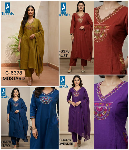 Design 6378 Kaya Trends Cotton Readymade Pant Style Suits Manufacturer Ahmedabad