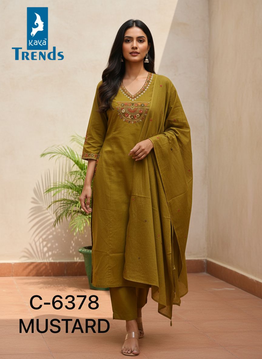 Design 6378 Kaya Trends Cotton Readymade Pant Style Suits Manufacturer Ahmedabad