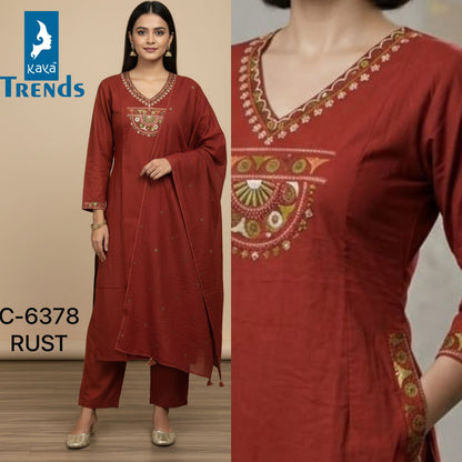 Design 6378 Kaya Trends Cotton Readymade Pant Style Suits Manufacturer Ahmedabad