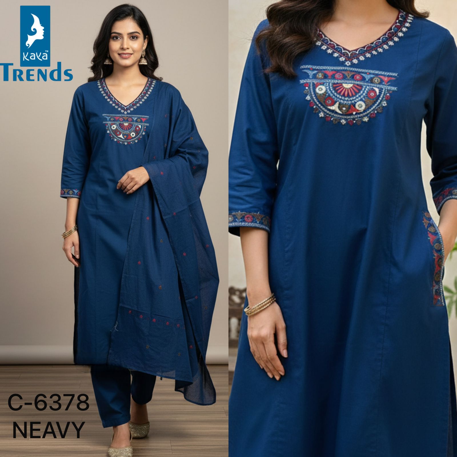 Design 6378 Kaya Trends Cotton Readymade Pant Style Suits Manufacturer Ahmedabad