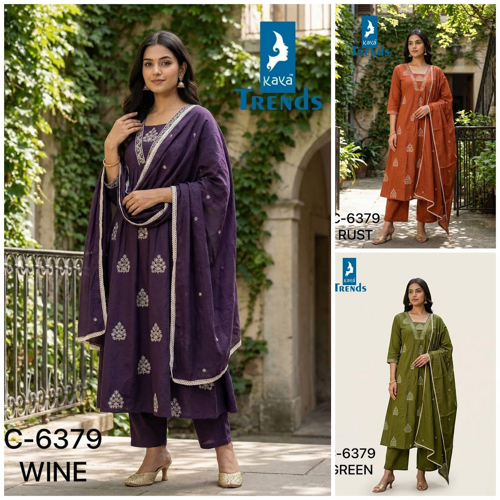 Design 6379 Kaya Trends Cotton Readymade Pant Style Suits Supplier Ahmedabad