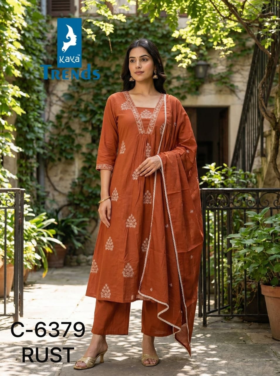 Design 6379 Kaya Trends Cotton Readymade Pant Style Suits Supplier Ahmedabad