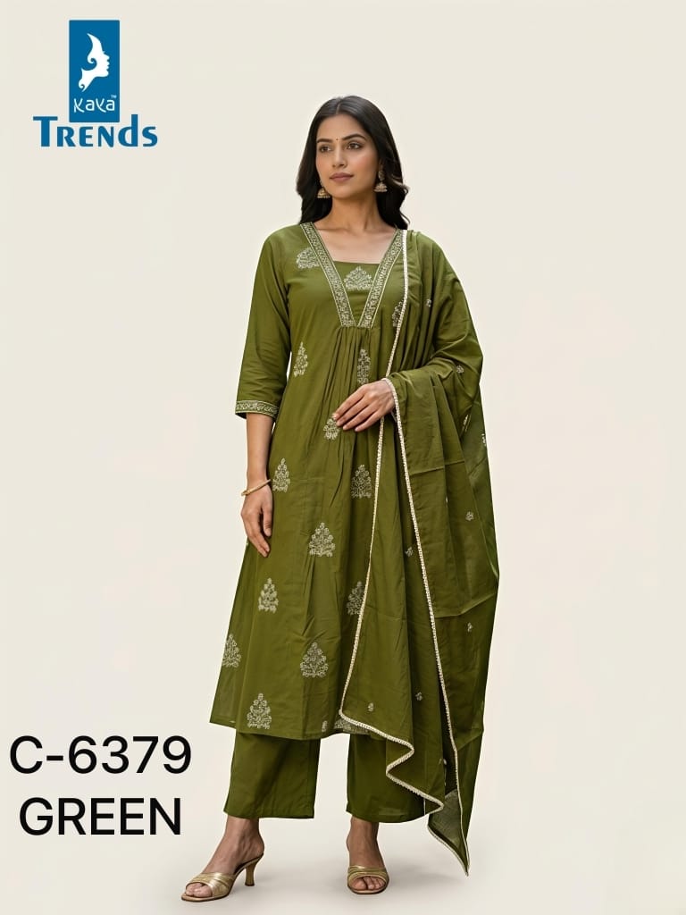 Design 6379 Kaya Trends Cotton Readymade Pant Style Suits Supplier Ahmedabad