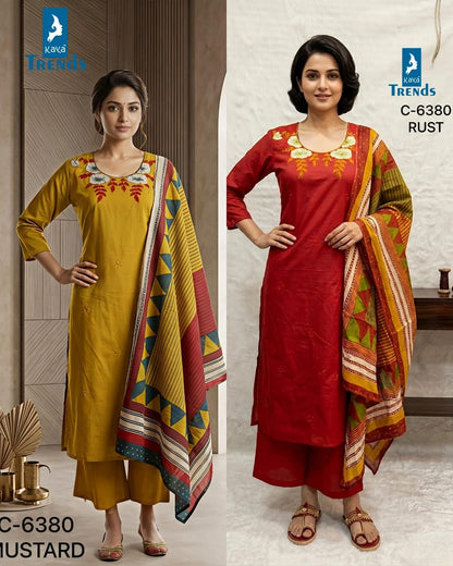 Design 6380 Kaya Trends Cotton Readymade Pant Style Suits Wholesaler