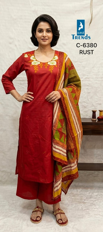 Design 6380 Kaya Trends Cotton Readymade Pant Style Suits Wholesaler