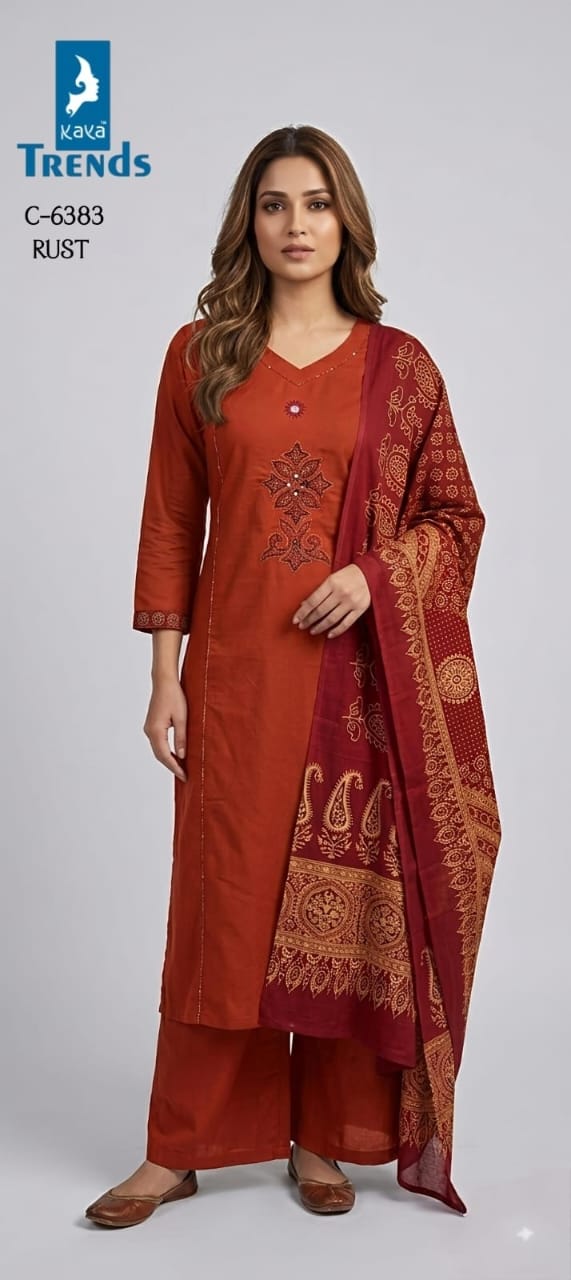 Design 6383 Kaya Trends Cotton Readymade Plazzo Style Suits Manufacturer Ahmedabad