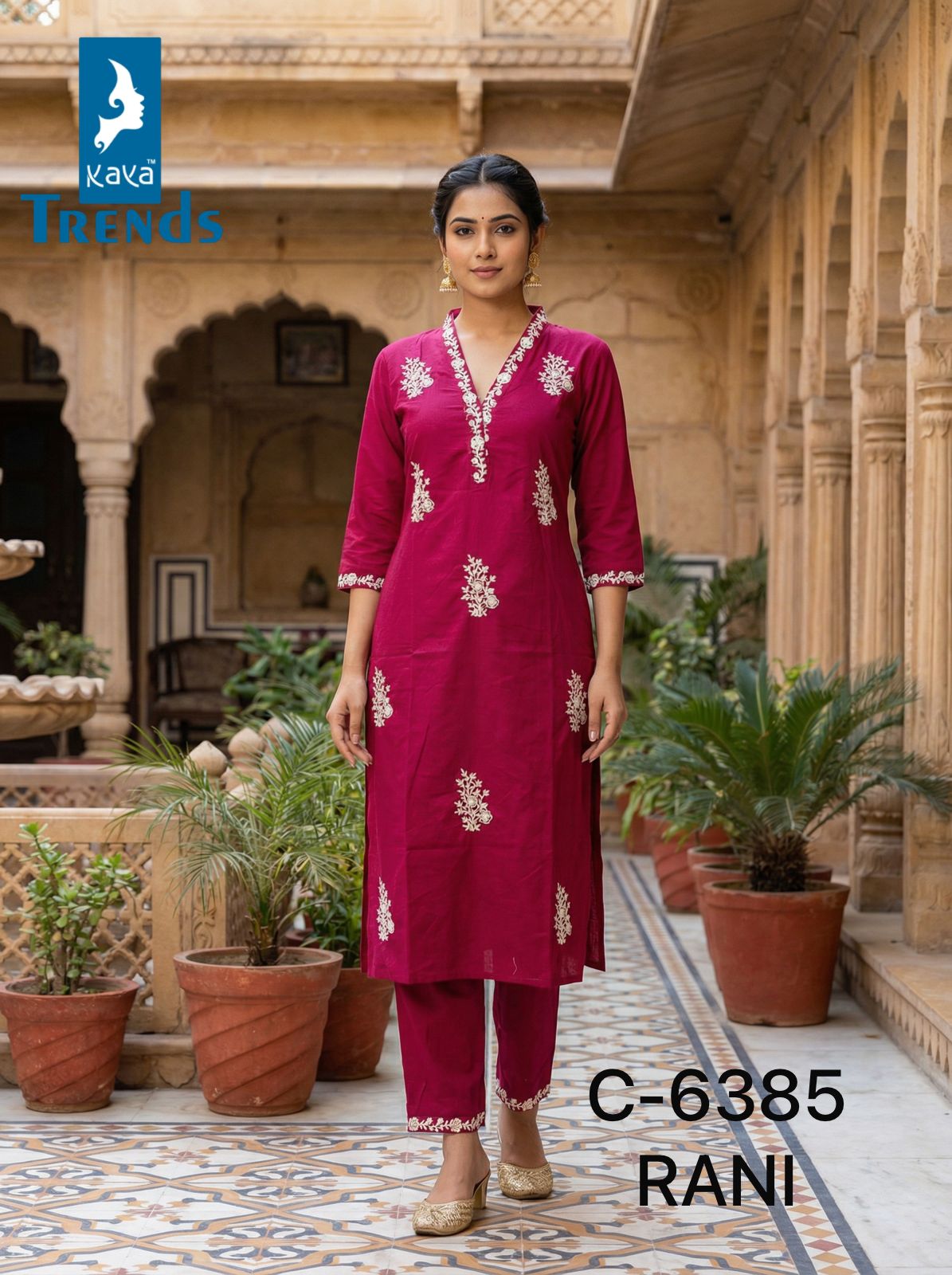 Design 6385 Kaya Trends Cotton Kurti Pant Set Wholesale Price