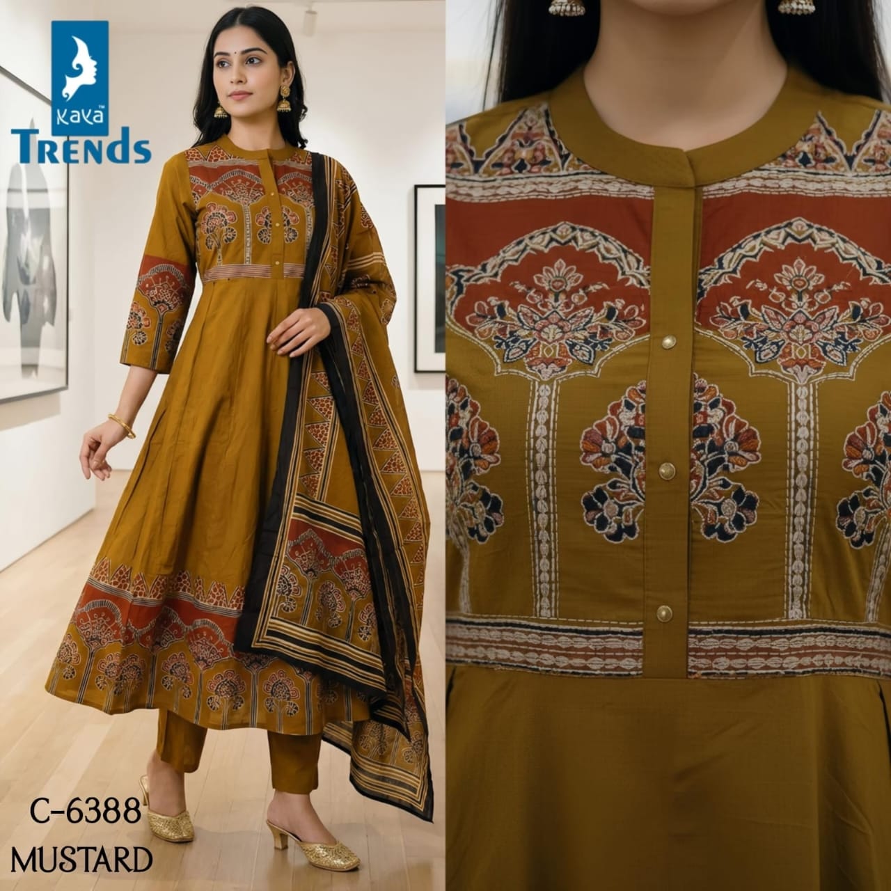 Design 6388 Kaya Trends Cotton Readymade Anarkali Suits Manufacturer