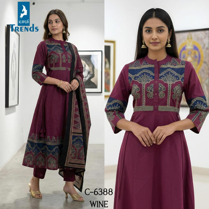 Design 6388 Kaya Trends Cotton Readymade Anarkali Suits Manufacturer