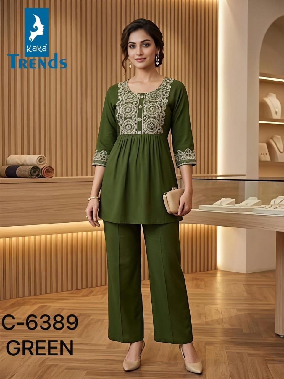 Design 6389 Kaya Trends Rayon Co Ord Set Supplier Ahmedabad