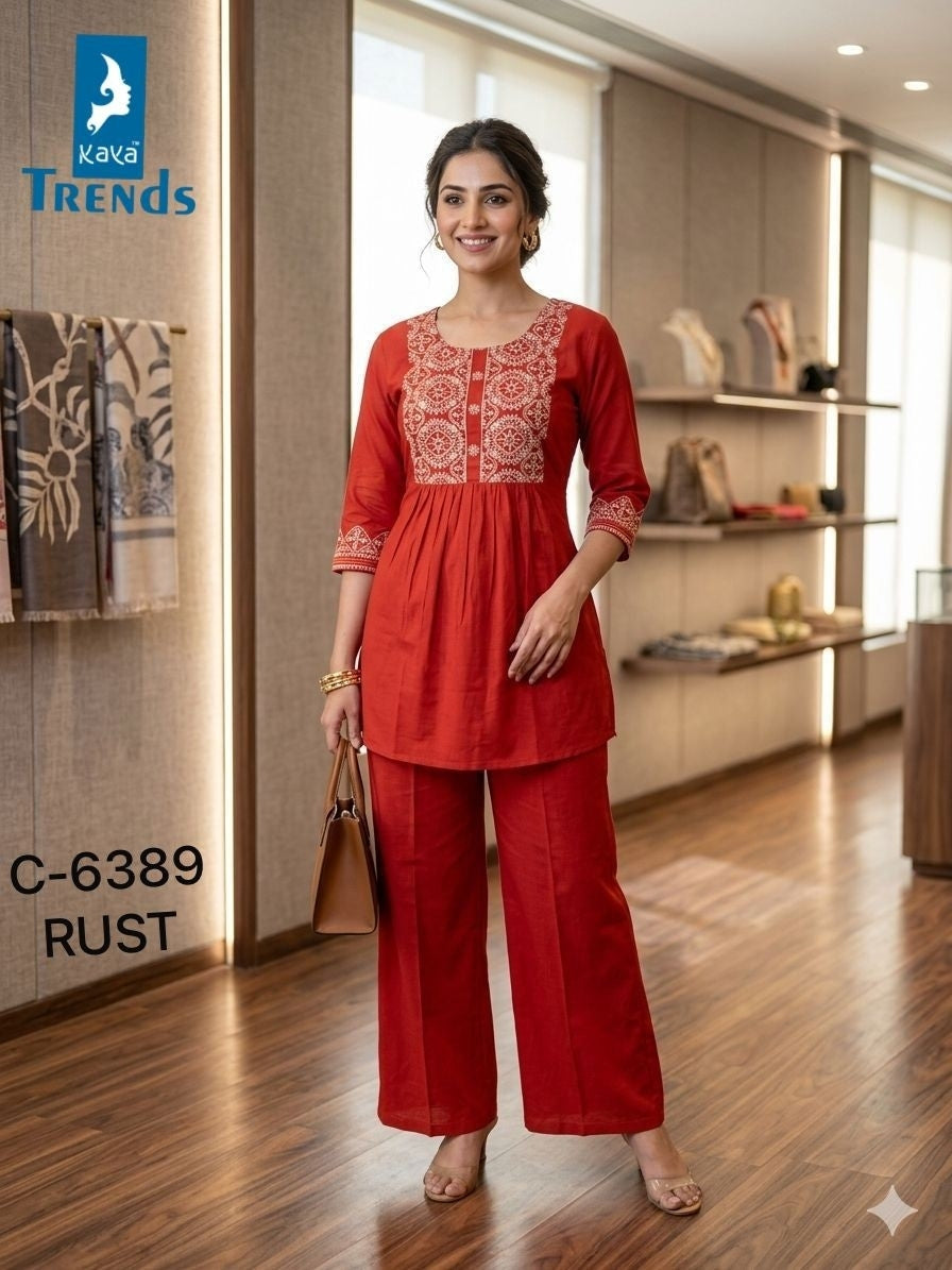 Design 6389 Kaya Trends Rayon Co Ord Set Supplier Ahmedabad