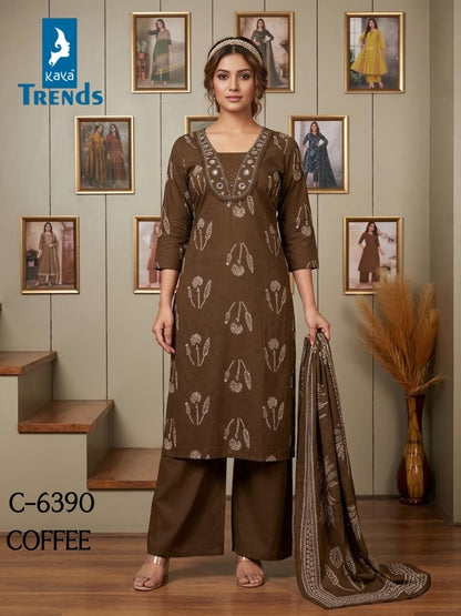 Design 6390 Kaya Trends Readymade Cotton Pant Suits Exporter