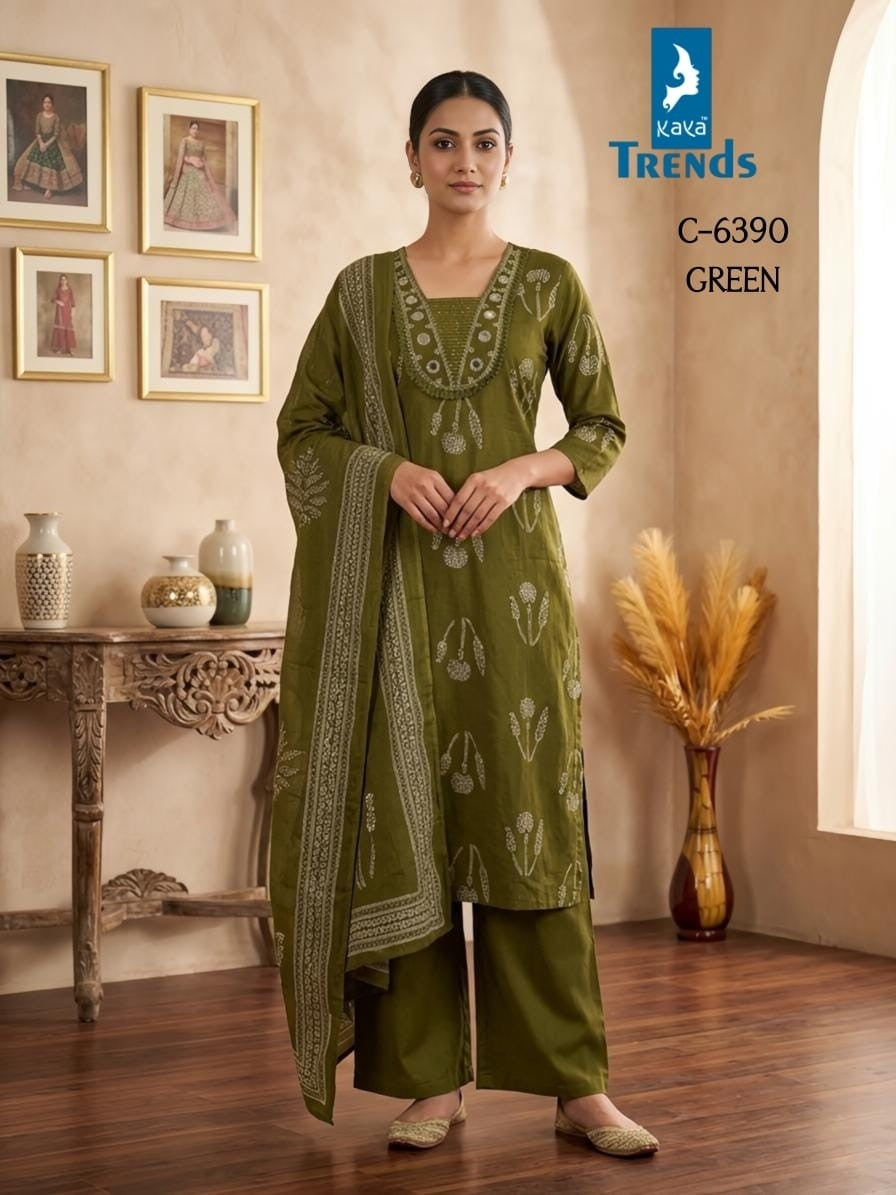 Design 6390 Kaya Trends Readymade Cotton Pant Suits Exporter