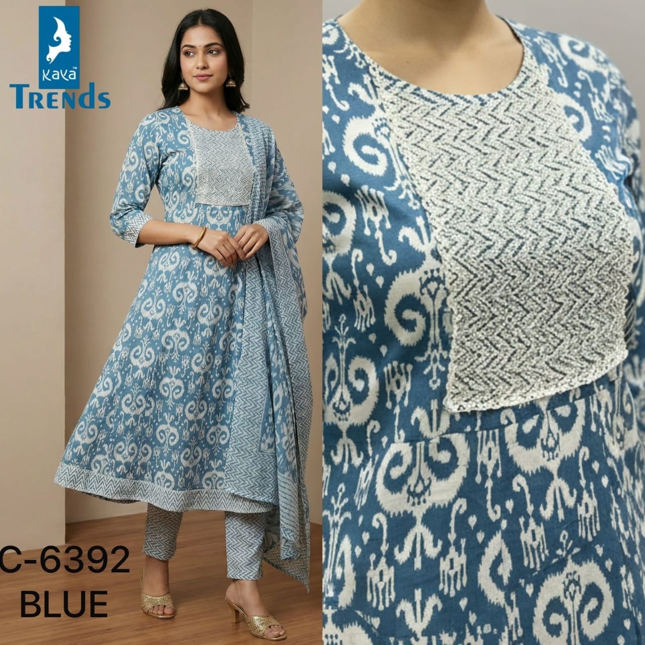 Design 6392 Kaya Trends Cotton Readymade Anarkali Suits Wholesale Rate