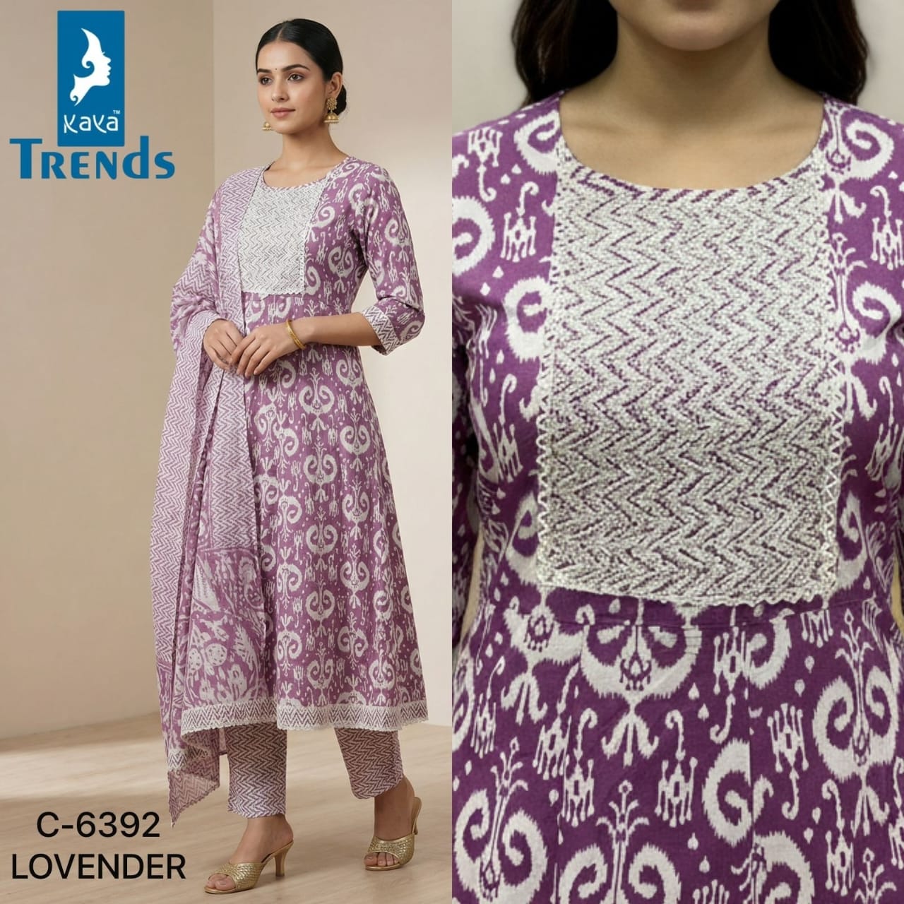 Design 6392 Kaya Trends Cotton Readymade Anarkali Suits Wholesale Rate