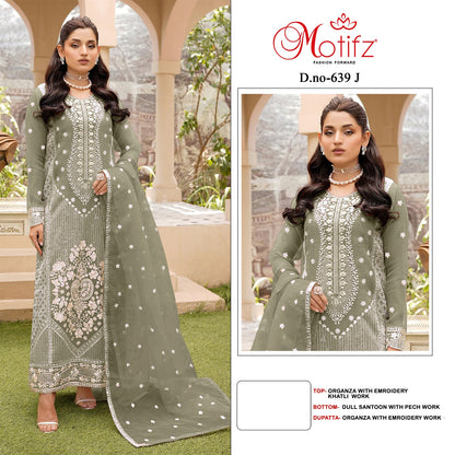 Design 639 Bocj Motifz Organza Pakistani Salwar Suits Supplier Gujarat