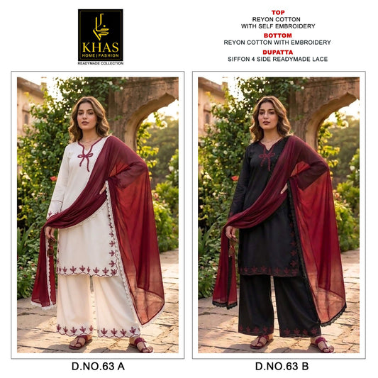 Design 63 Khas Reyon Pakistani Readymade Suits Wholesale Price