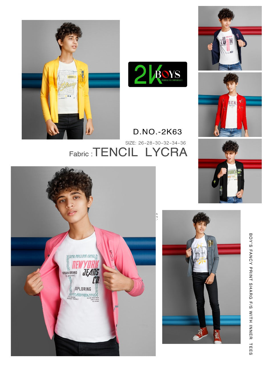 Design 63 With Shrug 2K Tencil Lycra Boys Tshirt Wholesale Rate