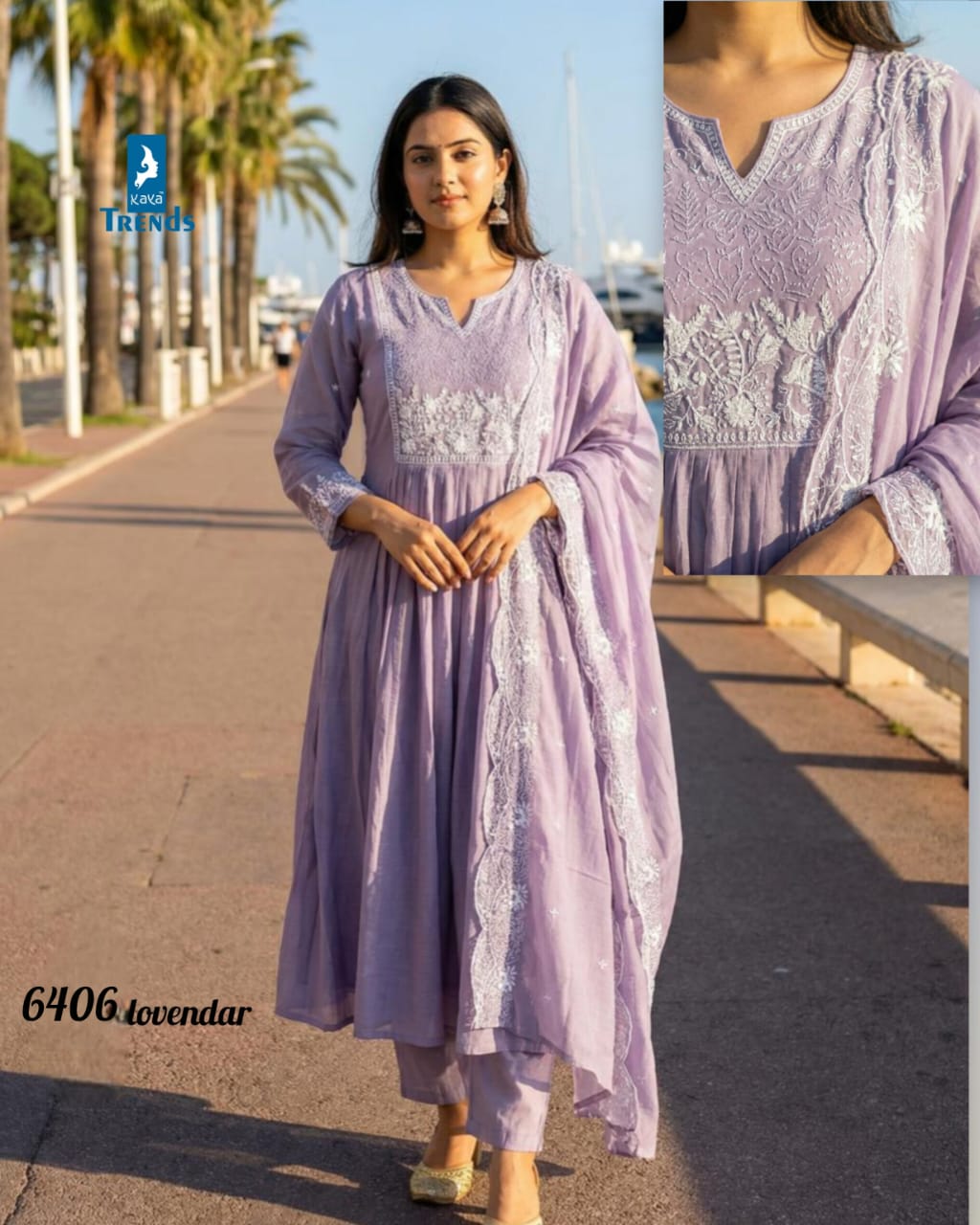 Design 6406 Kaya Trends Chanderi Readymade Anarkali Suits Exporter
