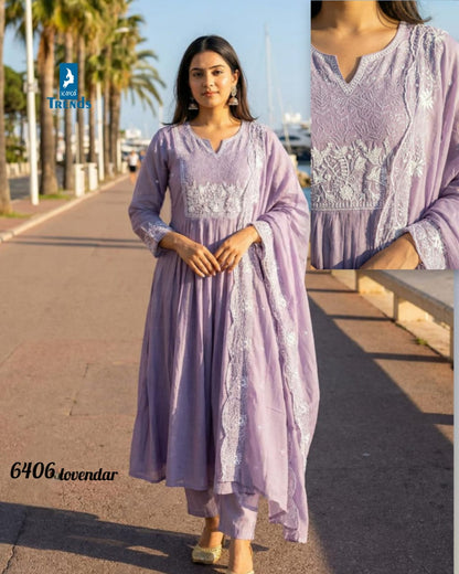 Design 6406 Kaya Trends Chanderi Readymade Anarkali Suits Exporter